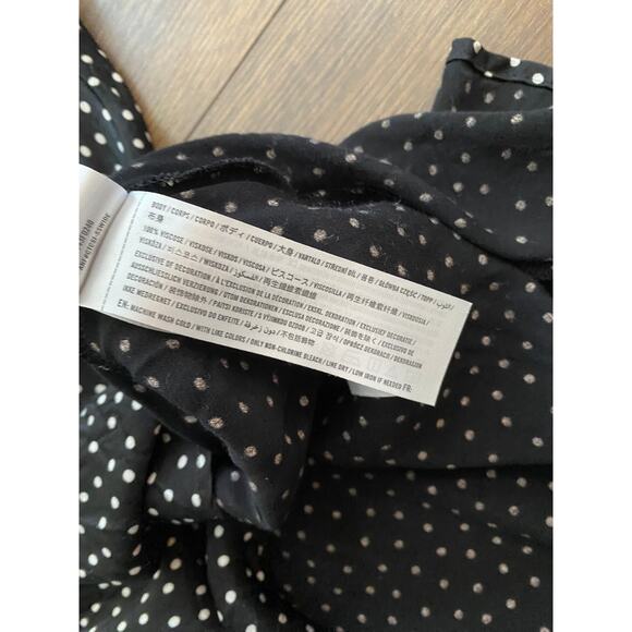 EUC Abercrombie & Fitch Polka Dot Midi Skirt Black White | Size M - Picture 5 of 10